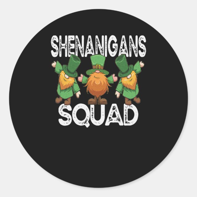 Adesivo Shenanigans Squad Dia de São Patrício Gnomo Shamro (Frente)