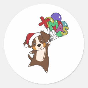 Adesivo Shepherd australiano Feliz Natal Inverno
