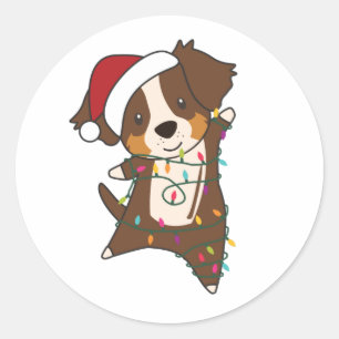 Adesivo Shepherd australiano Feliz Natal Inverno