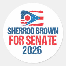 Adesivo Sherrod Brown for Senate 2026 Election Ohio Flag