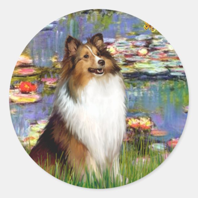 Adesivo Shetland Sheepdog (Bz) - Lírios 2 (Frente)