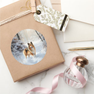 Adesivo Shetland Sheepdog Deixe-o nevar no Natal