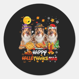 Adesivo Shetland Sheepdog Dog Feliz Dia das Bruxas