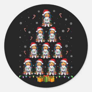 Adesivo Shetland Sheepdog Dog Santa Hat Xmas Lights Cristo