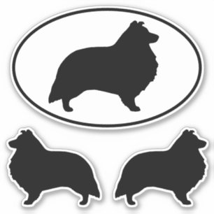 Adesivo Shetland Sheepdog Silhouettes Vinyl Sticker Set