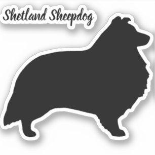 Adesivo Shetland Sheepdog Silhouket Dog Vinyl Sticker