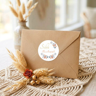 Adesivo Shh! É uma Surpresa Selos de Envelope Boho Outono