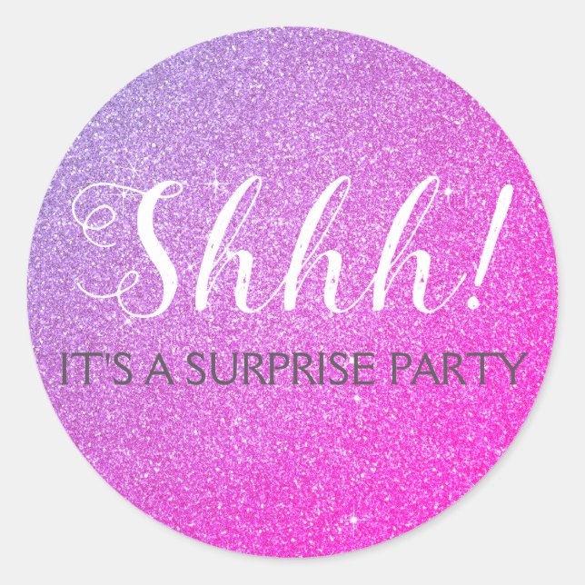 Adesivo Shhh! Aniversário de Festa de aniversário Surpresa (Frente)