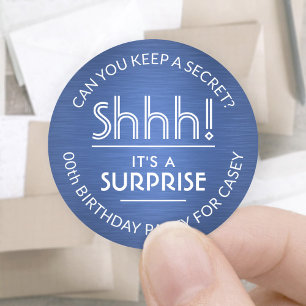 Adesivo Shhh! É um azul marinho e um branco do aniversár