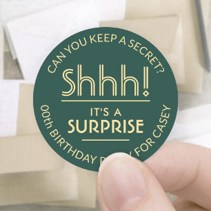 Adesivo Shhh! É um ouro verde da festa de aniversário da