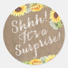 Adesivo Shhh é um Selo de Envelope Surpresa Sunflower