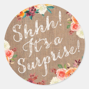 Adesivo Shhh! É um selo surpresa do envelope da festa