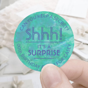 Adesivo Shhh! É uma aguarela da cerceta do aniversário d
