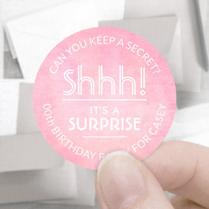 Adesivo Shhh! É uma aguarela do rosa do aniversário da