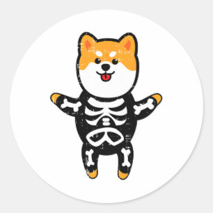 Adesivo Shi Inu Skeleton Costume Bonito Cachorro Fácil Hal