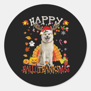 Adesivo Shiba Inu Cachorro Dia das Bruxas Cachorro Feliz