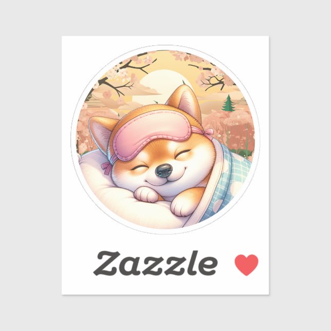 Adesivo Shiba Inu Dormindo, Shiba Inu Sticker (Folha)