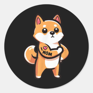 Adesivo Shiba Inu Eu Amo A Mãe Tatuagem Engraçada