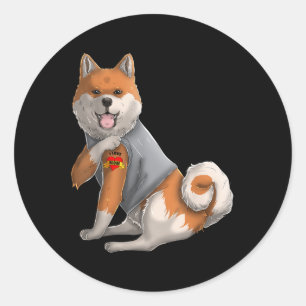Adesivo Shiba Inu Eu Amo Mamãe Tatuagem Camiseta de cão En