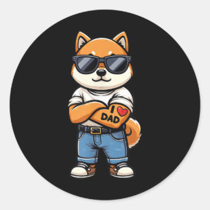 Adesivo Shiba Inu I Adora Tatuagem De Cachorro Engraçado P