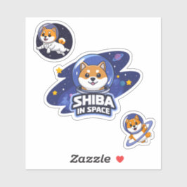 Adesivo Shiba Inu no Espaço, Shiba Inu Sticker