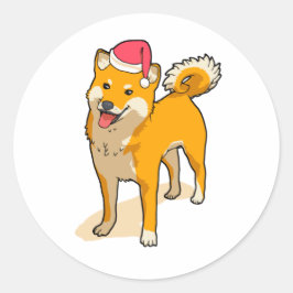 Adesivo Shiba Inu Papai Noel Natal