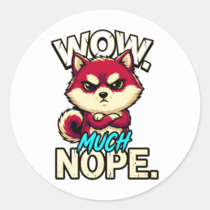 Adesivo Shiba Inu Sarcástico Wow Muito Não É Engraçado Mem