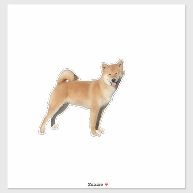 Adesivo Shiba Inu Sorri (Folha)