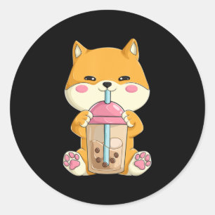 Adesivo Shiba Inu Women Girls Kawaii Bubble Boba