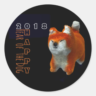 Adesivo Shiba Puppy 3D Cão De Arte Digital Ano Zodiar Rou