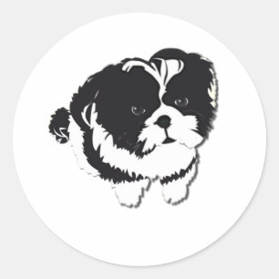 Adesivo Shih Tzu Black White Dog Pet