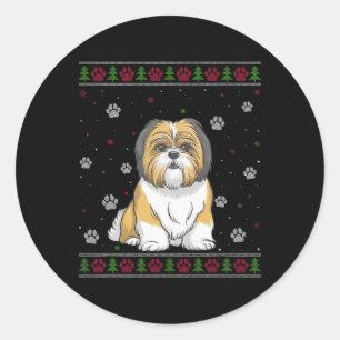 Adesivo Shih Tzu Christmas Sweater Xmas Pet Animal Dog Lov