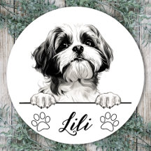 Shih Tzu Dog Desenho Mão Personalizado