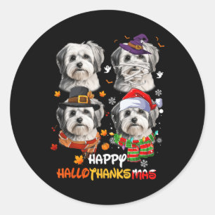 Adesivo Shih Tzu Dog Hallothanksmas Dia das Bruxas Dia de