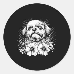 Adesivo Shih Tzu Dog Lover Estilo Retro Tatuagem