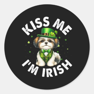 Adesivo Shih Tzu Dog Lovers Beije-me Sou Rua irlandesa Eng