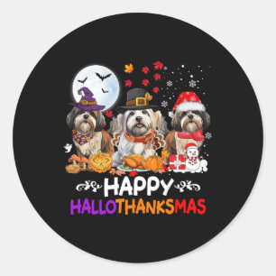 Adesivo Shih Tzu Dog Natal Feliz Hallothankmas Obrigado