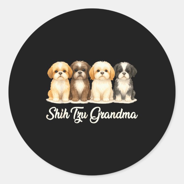 Adesivo Shih Tzu Grandma Cute Dog Lover Gift Funny Women P (Frente)