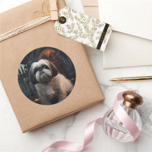 Adesivo Shih Tzu Halloween Assustador