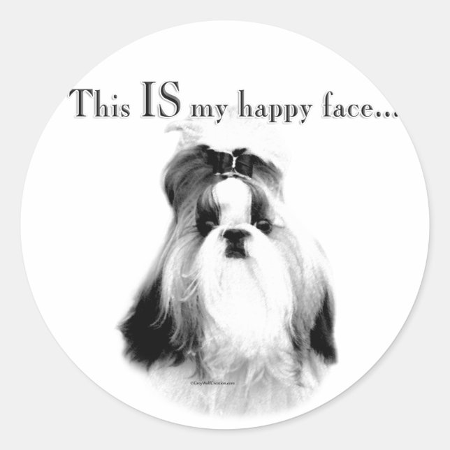 Adesivo Shih Tzu Happy Face (Frente)