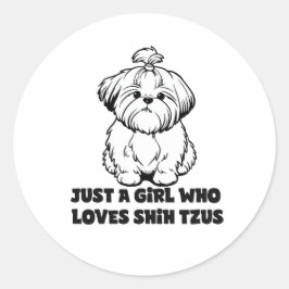Adesivo Shih Tzu Lover Girl – Cartoon Dog Design