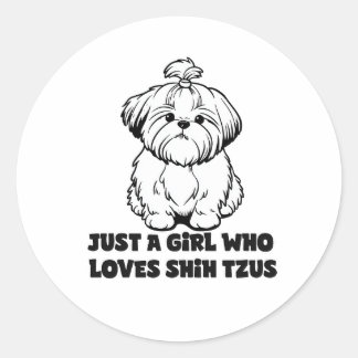 Adesivo Shih Tzu Lover Girl – Cartoon Dog Design
