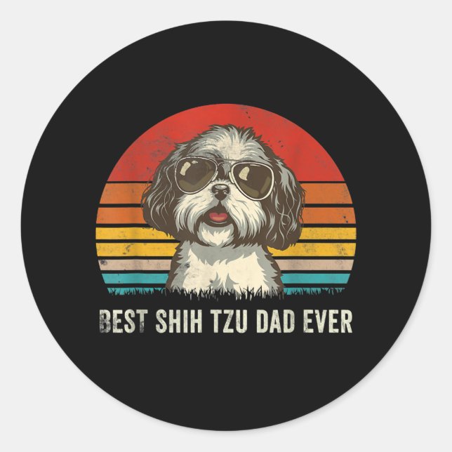 Adesivo Shih Tzu Lovers |Melhor Pai Shih Tzu Engraçado (Frente)