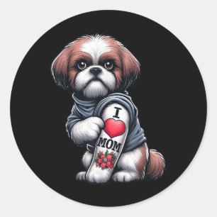 Adesivo Shih Tzu Mama Eu Amo Mãe Shih Tzu Tattoo Peles P