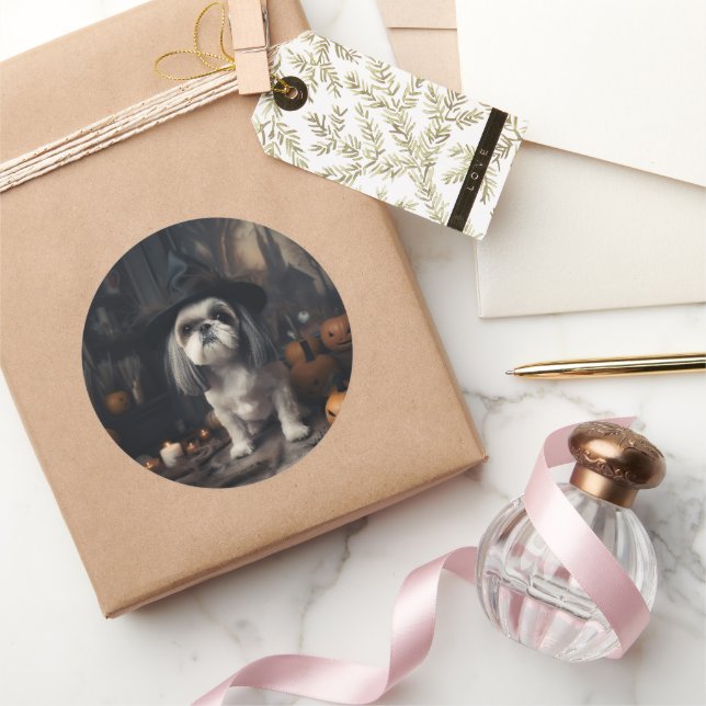 Adesivo Shih Tzu Pumpkins Halloween Scary (Presentear)