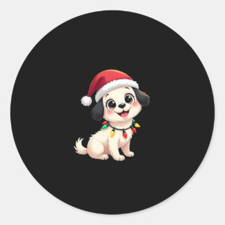 Adesivo Shih Tzu Santa Christmas Tree Lights Xmas Dog Love