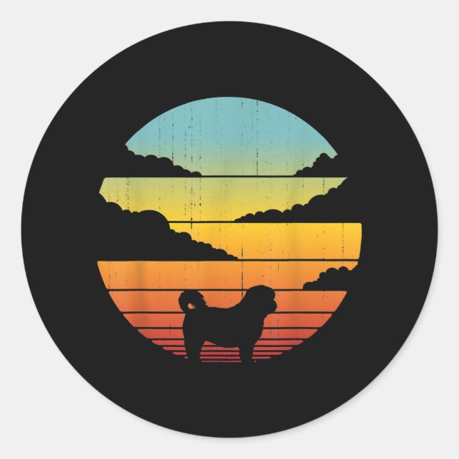 Adesivo Shih Tzu Style 60s 70s Homens Mulheres Presentes (Frente)