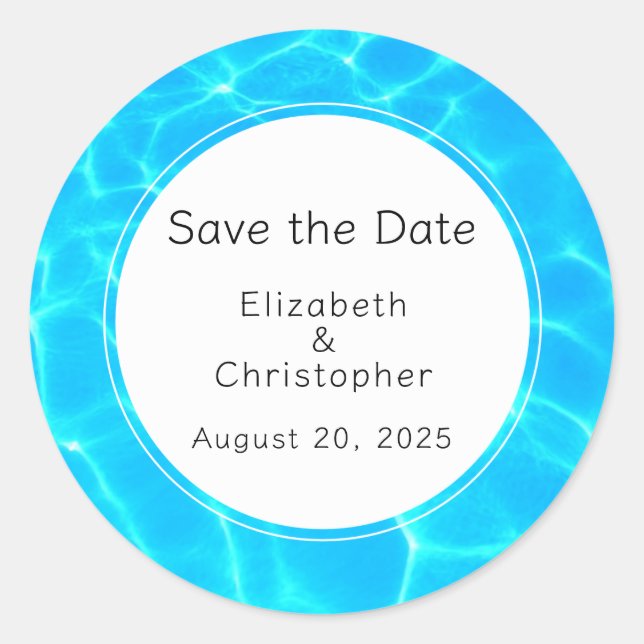 Adesivo Shimmering Blue Piscina Água Reflexação Casamento (Frente)