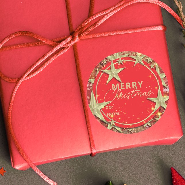 Adesivo Shimmering Dourado Stars no Natal da Glitter Verme (Criador carregado)