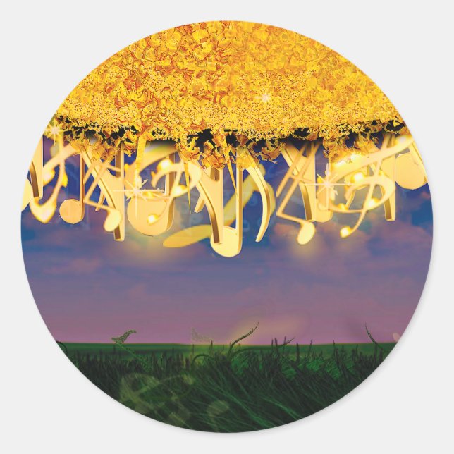 Adesivo Shimmering Notes of Dourado (Frente)